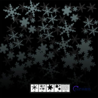 雪花图形、矢量雪花造型PS笔刷素材-玩吧资源站