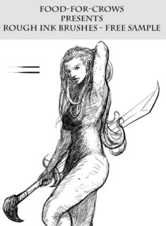 2个粗糙的墨水笔刷PS素材下载-玩吧资源站