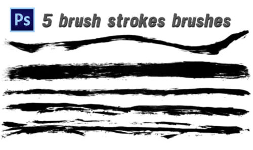 5种毛笔笔触、油漆刷子涂痕笔刷PS素材下载-玩吧资源站