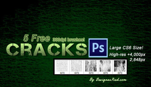 5种高清裂纹纹理、皱巴巴的粗糙表层PS笔刷素材-玩吧资源站