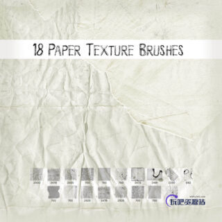 18种纸质纹理背景素材、材质PS笔刷下载-玩吧资源站