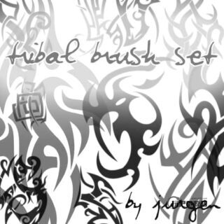 酷炫部落火焰式纹饰刺青图案PS笔刷下载-玩吧资源站