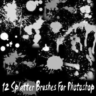 油漆滴溅、喷溅效果Photoshop笔刷素材下载-玩吧资源站