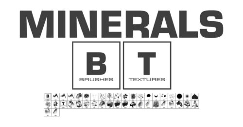矿产、矿石、石头、岩石纹理Photoshop笔刷素材-玩吧资源站