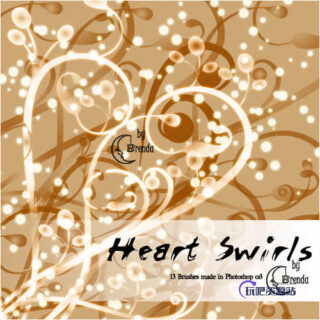 漩涡植物枝条花纹图案PS笔刷素材-玩吧资源站