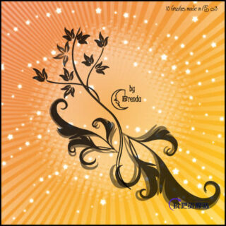 优雅美丽的植物花纹图案PS印花笔刷-玩吧资源站