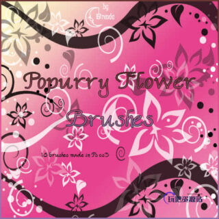 水晶梦幻般鲜花植物藤蔓印花图案PS背景图案笔刷-玩吧资源站