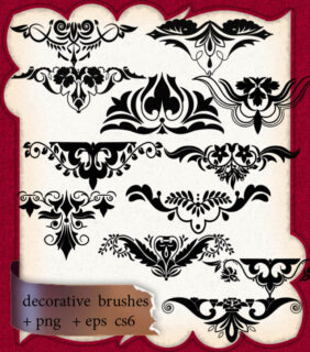 漂亮的欧式古典花纹图案PS贵族式印花笔刷-玩吧资源站