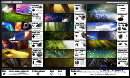 超级酷的私人CG插画绘画笔刷包PS素材下载-玩吧资源站