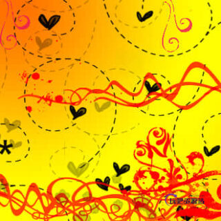 手绘涂鸦爱心与线条装饰物PS笔刷素材-玩吧资源站