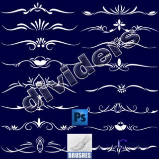 漂亮简洁的欧式艺术花纹图案PS笔刷素材-玩吧资源站