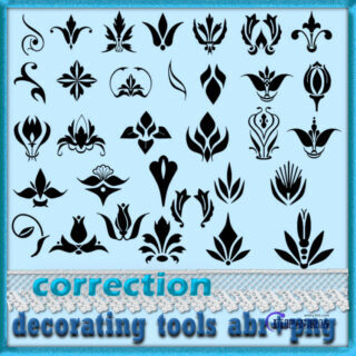 漂亮的欧式印花图案Photoshop花纹笔刷-玩吧资源站