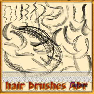 毛发发丝、头发效果PS线条笔刷-玩吧资源站