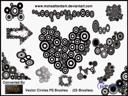 非主流时尚同心圆背景装饰PS笔刷素材-玩吧资源站