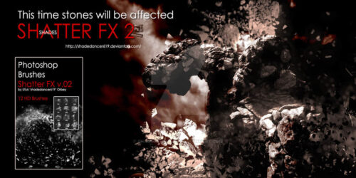 岩石沙石碎片效果PS笔刷素材-玩吧资源站