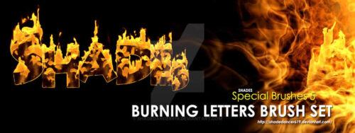 模拟火焰燃烧特效、火烧着火效果Photoshop笔刷素材-玩吧资源站