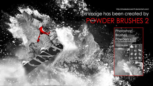 雪崩效果、雪块冲击、雪堆炸裂特效PS笔刷素材-玩吧资源站