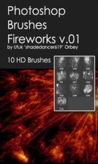 10种高清烟花、绽放的烟火效果Photoshop笔刷素材-玩吧资源站