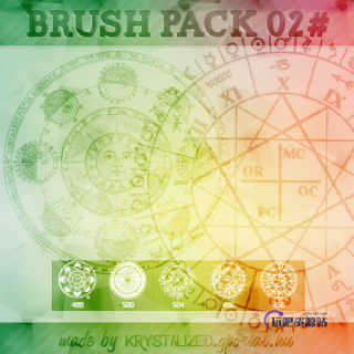 5个魔法阵、魔法图案、宗教符号Photoshop笔刷素材-玩吧资源站