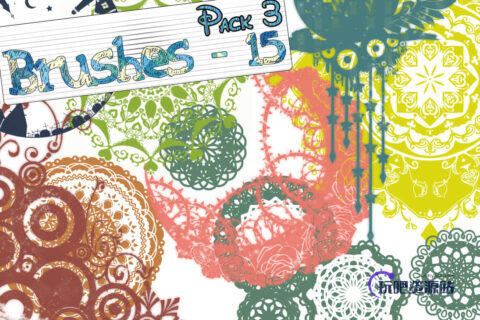 漂亮的古典民族式花纹图案Photoshop笔刷素材下载-玩吧资源站