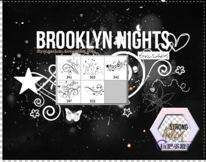 魔幻星星符号、线条花纹图案背景装饰Photoshop梦幻场景笔刷-玩吧资源站