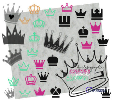 卡哇伊皇冠、王冠图形Photoshop美图呆萌笔刷-玩吧资源站
