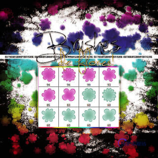 童趣卡哇伊手绘花朵图案Photoshop呆萌花朵笔刷-玩吧资源站