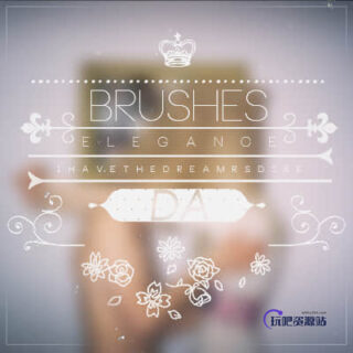 涂鸦装饰性饰品PS笔刷素材-玩吧资源站