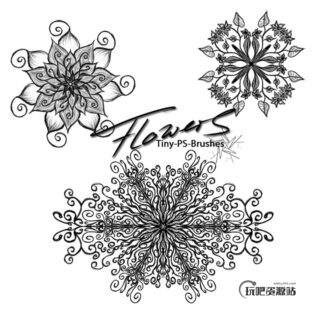 带有神秘宗教色彩的花纹图案Photoshop手绘花纹笔刷-玩吧资源站