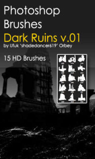 15种高清欧式古代建筑残垣建筑PS笔刷素材-玩吧资源站