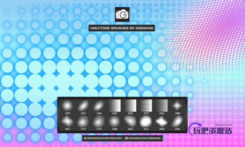 渐隐式小球背景效果Photoshop动感元素背景笔刷-玩吧资源站