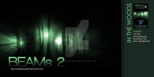 林间光束、阴森森环境光、森林中的阳光照射效果Photoshop光照笔刷-玩吧资源站