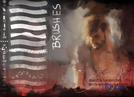 数字插画艺术手绘笔刷Photoshop素材CG-玩吧资源站