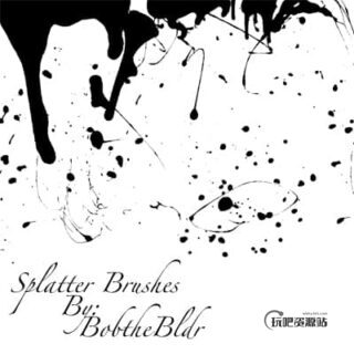 飞溅油漆水墨效果Photoshop滴溅笔刷-玩吧资源站