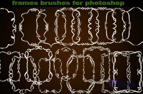 17种艺术边框线条勾勒花纹图案ps笔刷素材免费下载-玩吧资源站