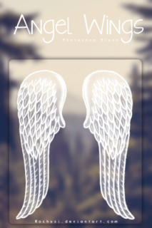 手绘童趣涂鸦天使羽翼翅膀图案PS笔刷素材-玩吧资源站