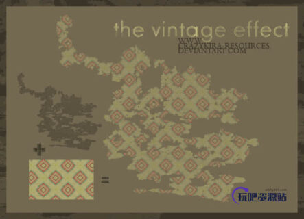 复古式像素化背景填充效果PS笔刷素材-玩吧资源站