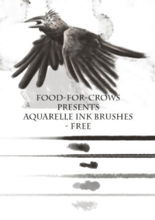 免费水彩水墨画风格笔刷Photoshop画笔素材下载-玩吧资源站