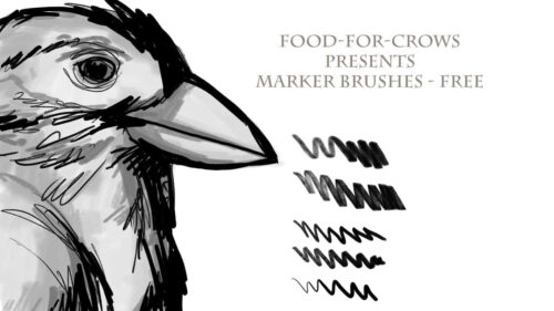 高品质艺术插画、CG绘画笔触Photoshop画笔笔刷-玩吧资源站