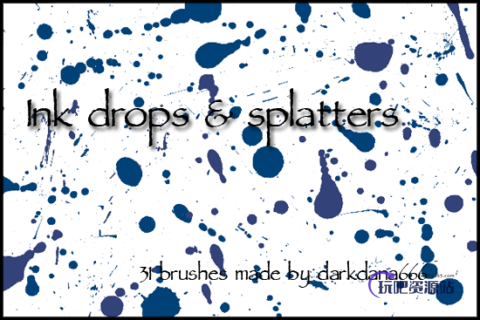 墨水滴笔刷-玩吧资源站