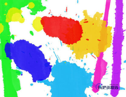 彩色颜料笔刷-玩吧资源站