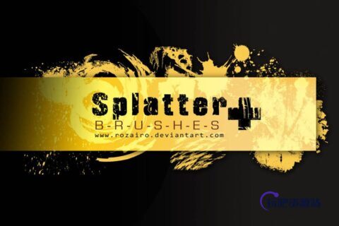 油漆飞溅、油漆油刷PS笔刷素材-玩吧资源站