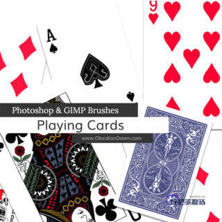 扑克牌图形PS笔刷素材-玩吧资源站