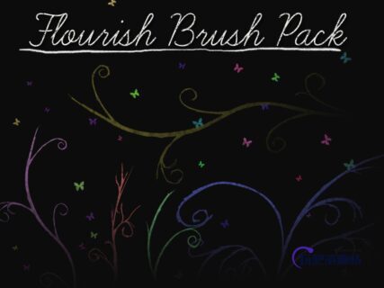 优雅的粉笔纹理式线条PS笔刷-玩吧资源站