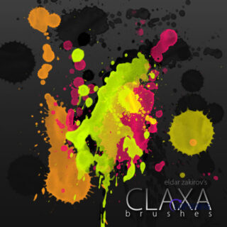 高清水墨、墨水滴溅斑点PS笔刷素材-玩吧资源站