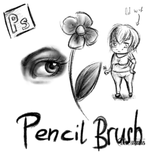 铅笔、素描笔触PS笔刷-玩吧资源站