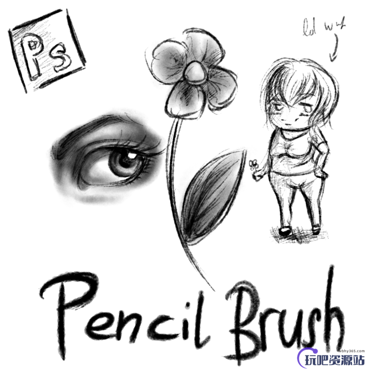 铅笔、素描笔触PS笔刷