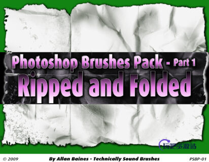 撕裂边缘纹理PS笔刷-玩吧资源站