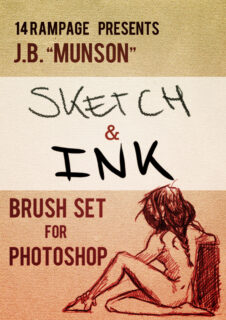 模拟铅笔、墨水纹理材质笔触PS笔刷-玩吧资源站