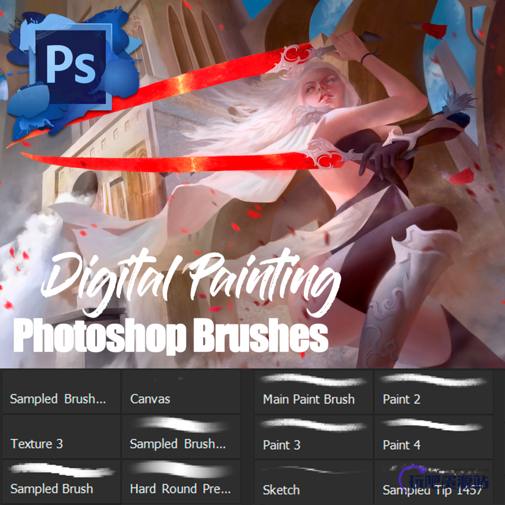 免费高品质cg插画艺术创作PS笔刷